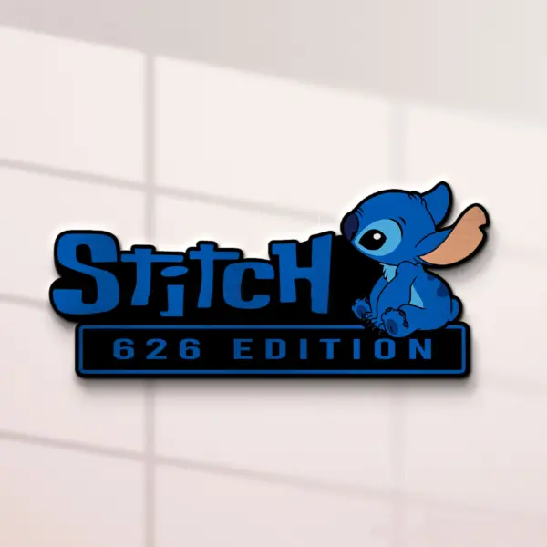 Alternative view of Stitch Experiment 626 Edition 3D Inlayed Car Name Badge-THK134509