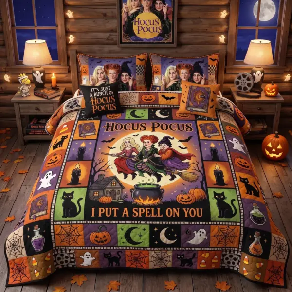 Hocus Pocus Halloween Quilt Bedding Set-THK134751