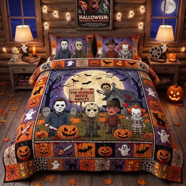 Horror Movie Night Quilt Bedding Set-THK134768