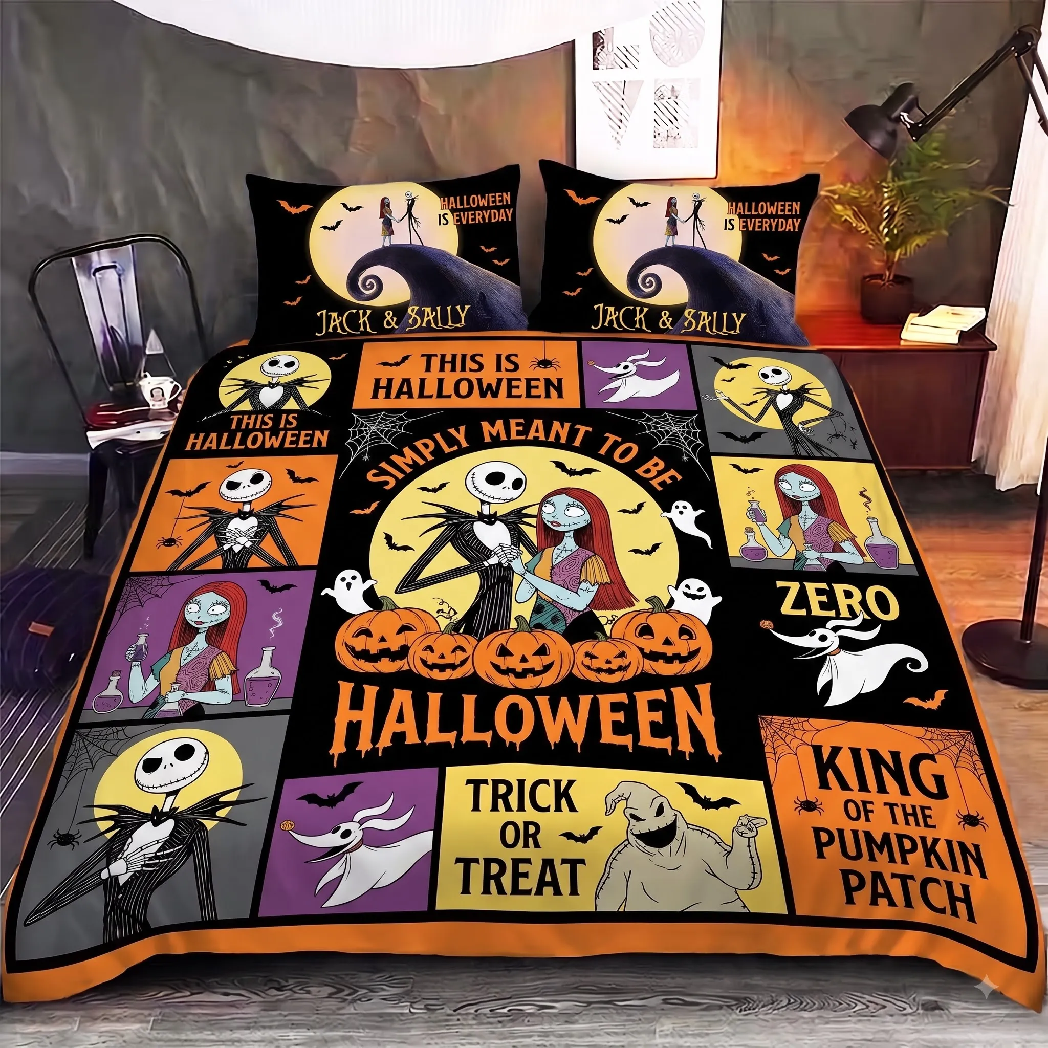 The Nightmare Before Christmas Quilt Bedding Set-THK134559