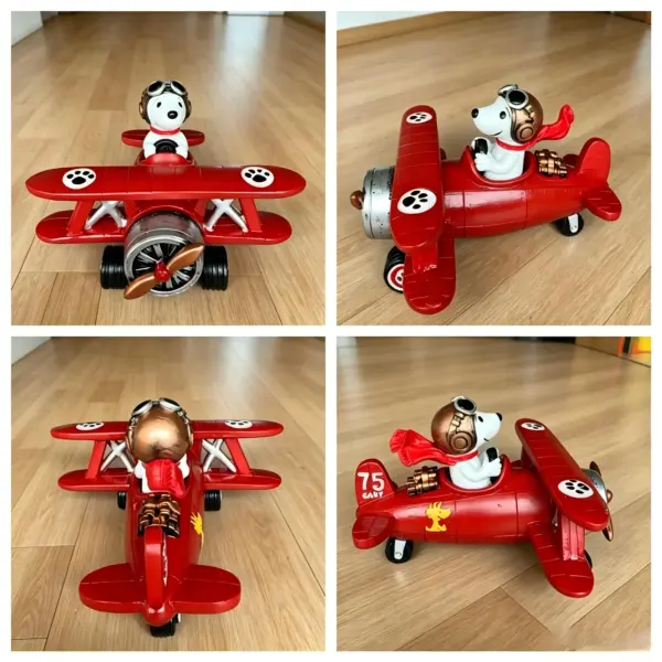 Snoopy Flying Ace 75th Anniversary Red Airplane Figurine - Image 4