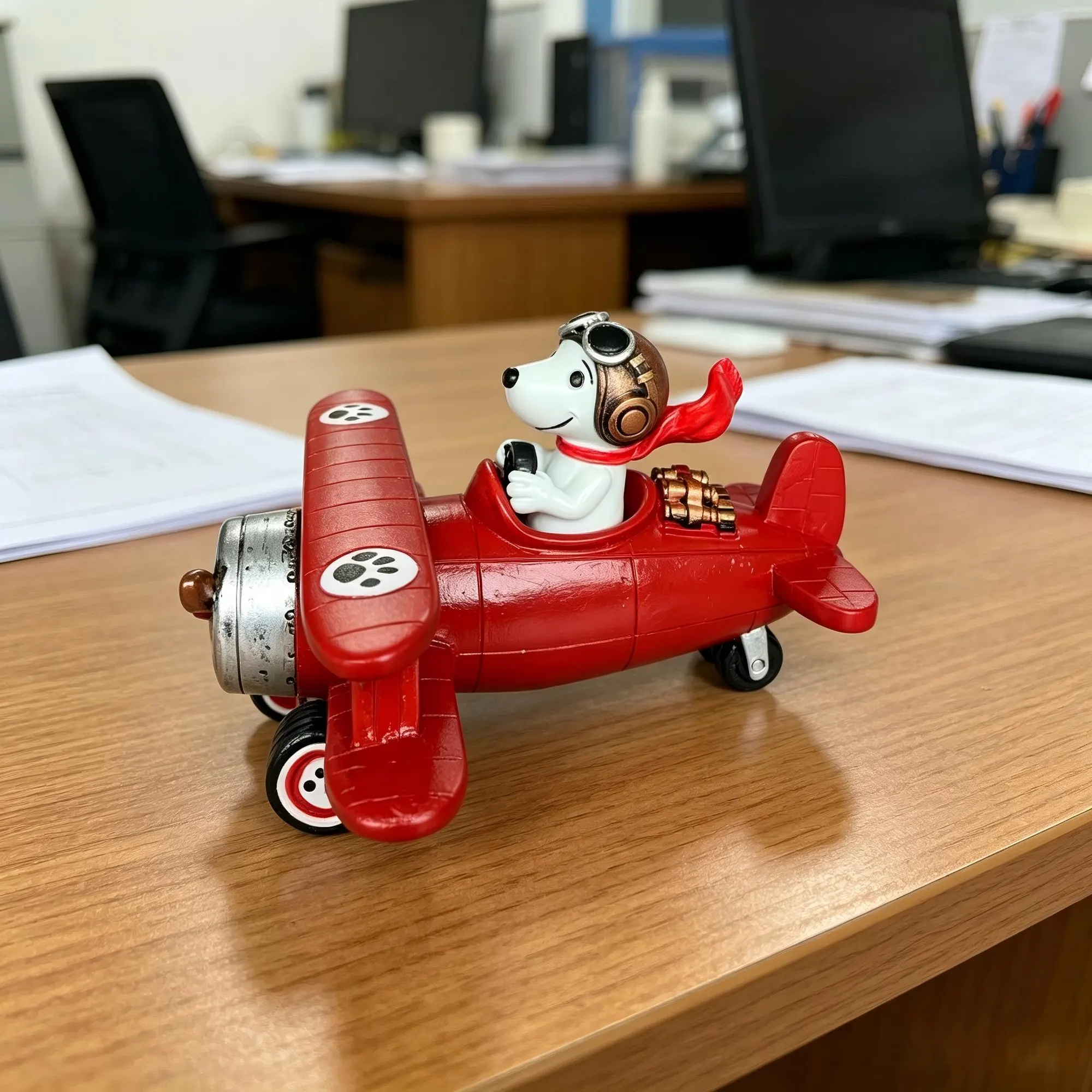Snoopy Flying Ace 75th Anniversary Red Airplane Figurine - Image 3