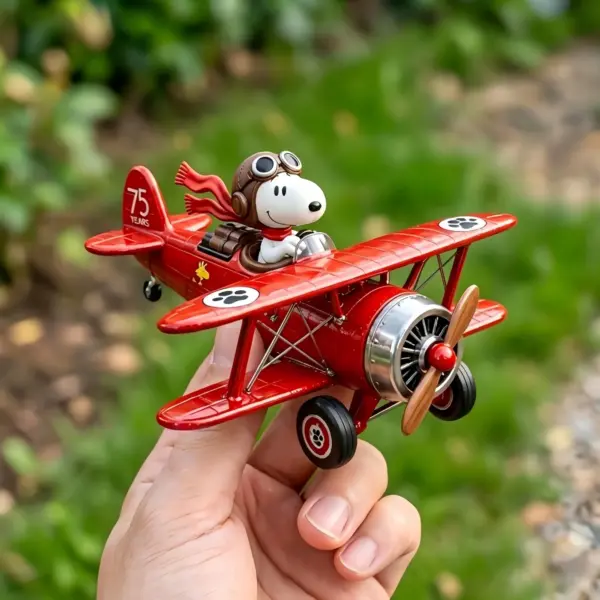 Alternative view of Snoopy Flying Ace 75th Anniversary Red Airplane Figurine