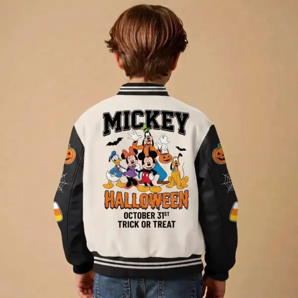 Spooky Mickey Halloween Quilted Varsity Jacket-THK133943 - Image 3