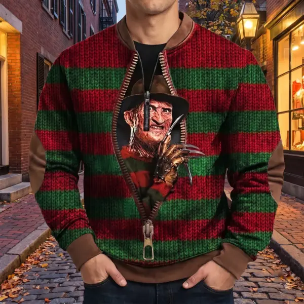 Alternative view of Freddy Krueger 3D Knit Half-Zip Sweater-THK135413