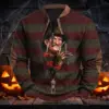 Freddy Krueger 3D Knit Half-Zip Sweater-THK135416