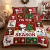 Festive Snoopy 'Tis The Season Holiday Quilt Bedding Set