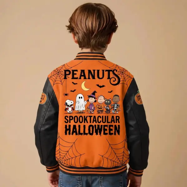 Spooky Snoopy Halloween Quilted Varsity Jacket-THK133942 - Image 3