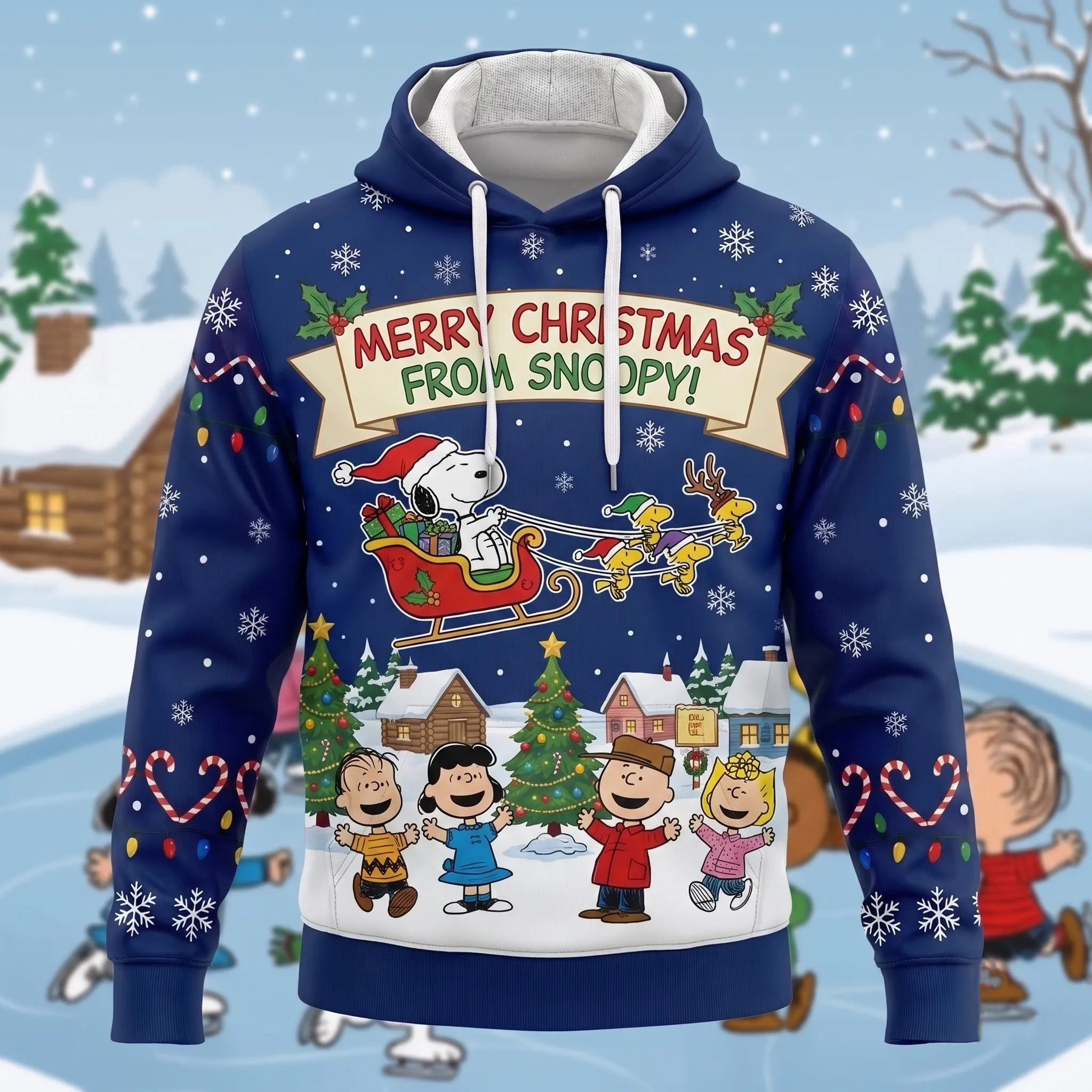 Snoopy Merry Christmas 3D Hoodie-THK135019