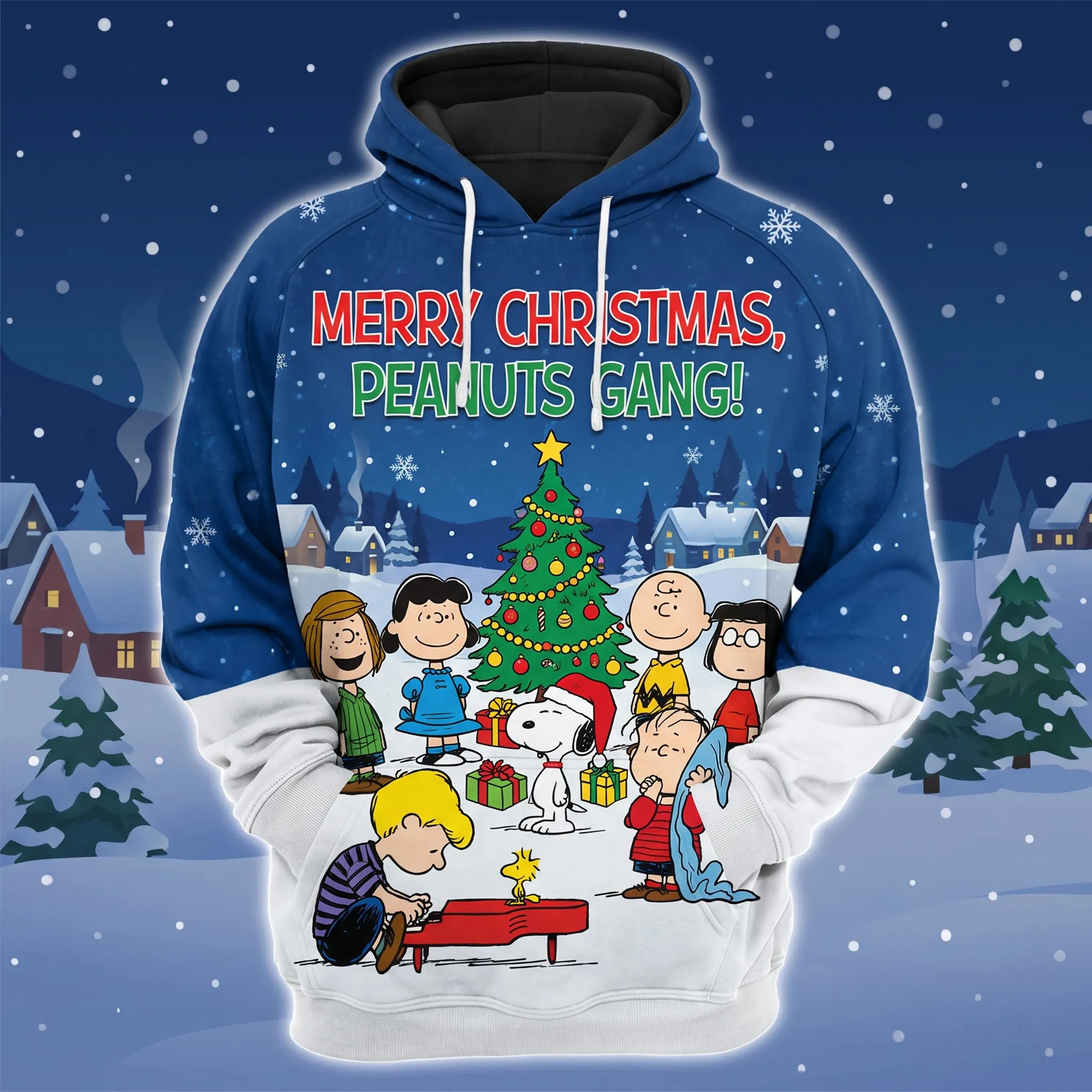 Merry Christmas Peanuts Gang 3D Hoodie-THK134945