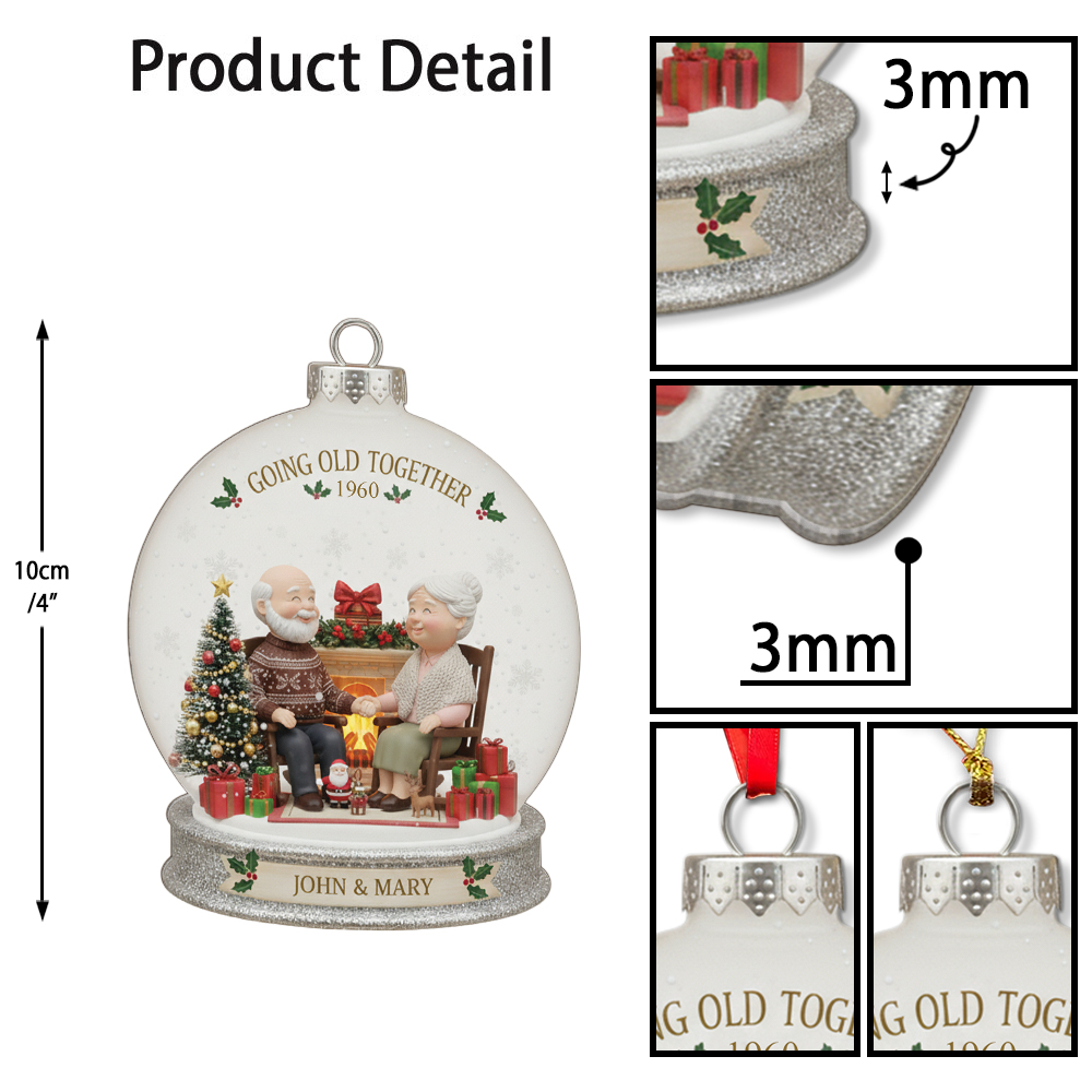 Personalized Going Old Together Couple Christmas Ornament - Image 6