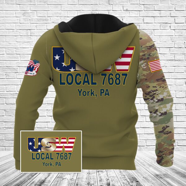 USW local 7687 Camo Version AOP Unisex Hoodie - Image 3