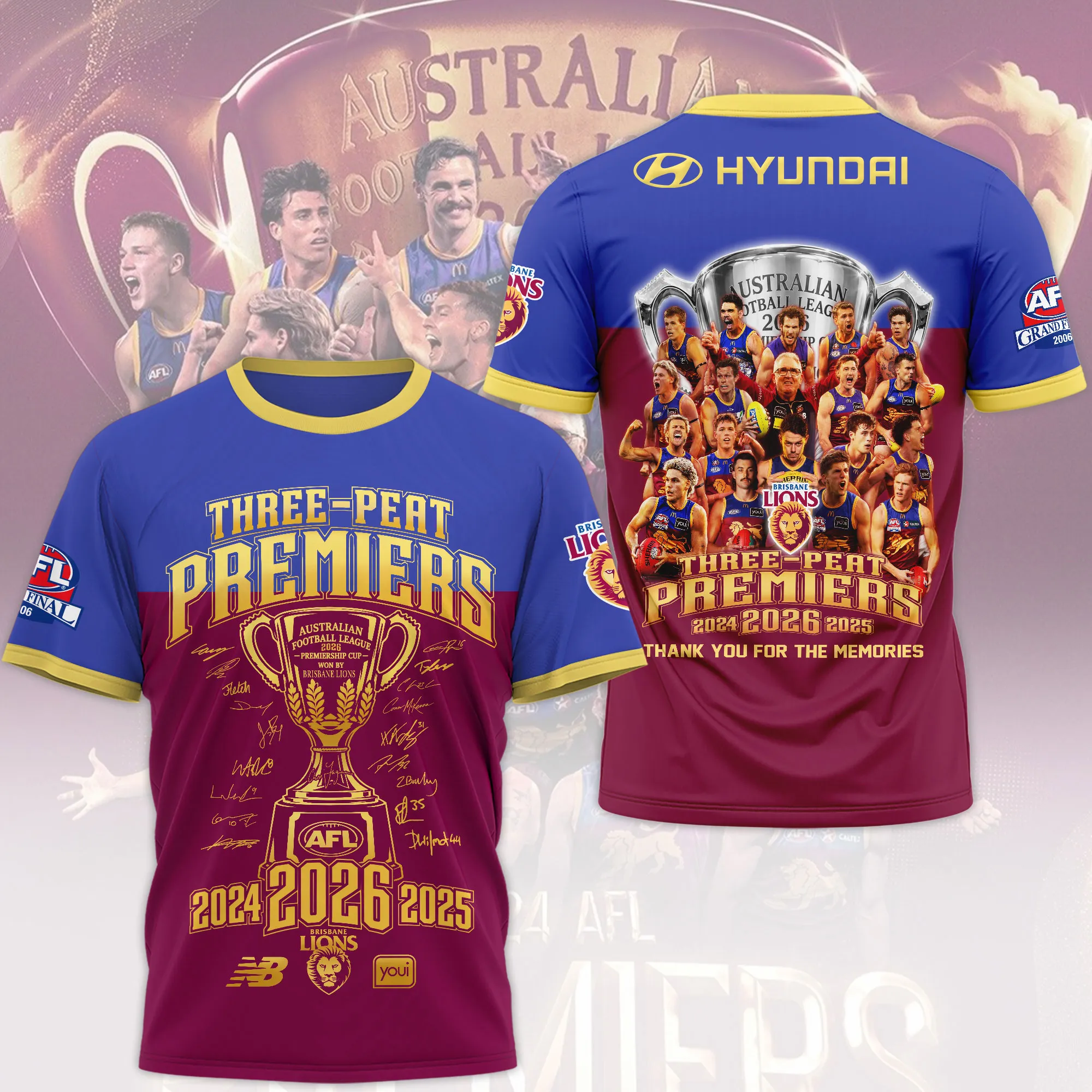 Brisbane Lions 3D T-Shirt-THK136777 - Image 4