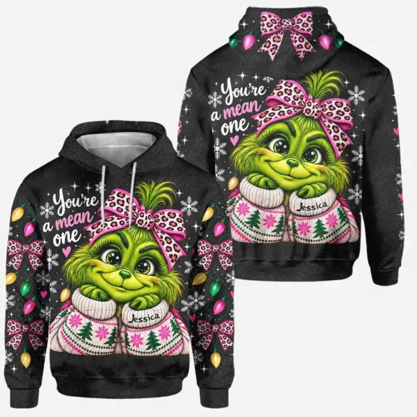 Personalized Grinch Christmas Hoodie And Leggings-THK136655 - Image 2