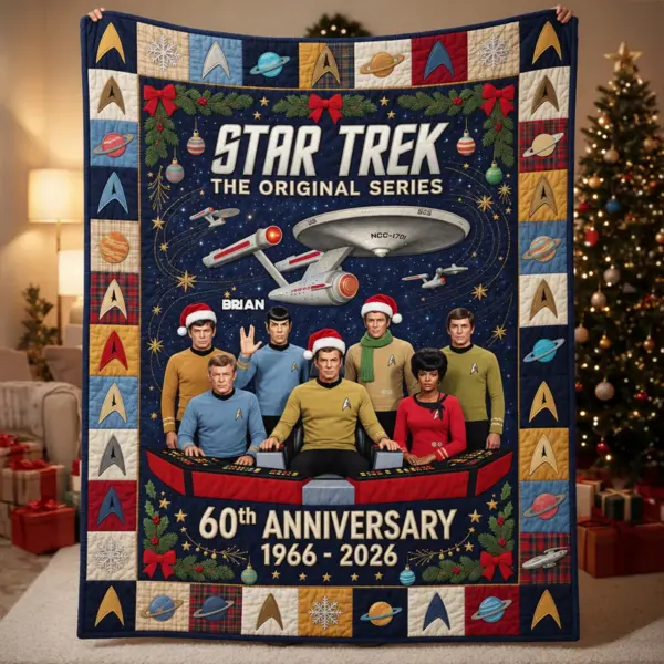 Personalized Star Trek 60th Anniversary Fleece Blanket-THK136840