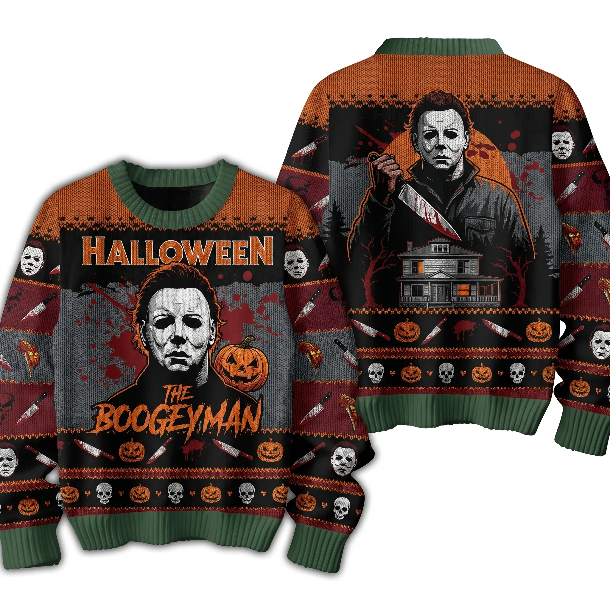 Michael Myers Halloween Knitted Sweater-THK133093