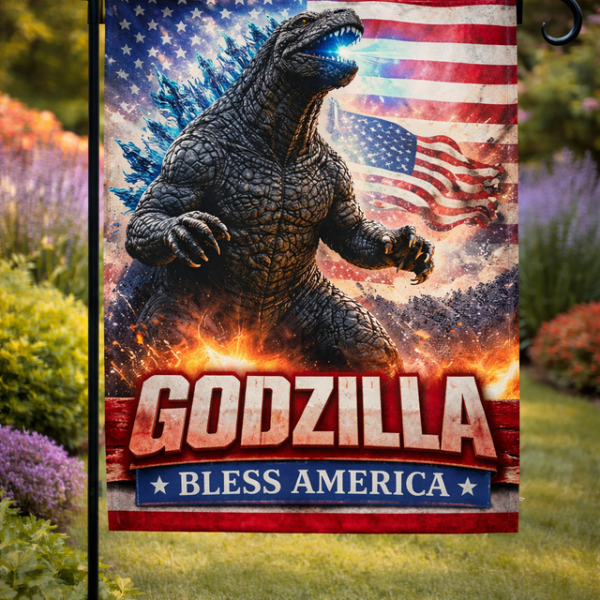Godzilla 250 Years of Freedom Garden Flag