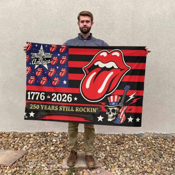 Premium The Rolling Stones 250 Years of Freedom House Flag - Image 3