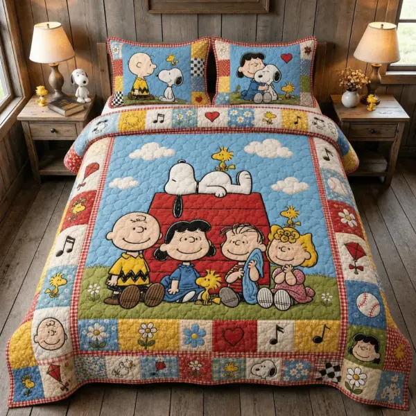 Snoopy & Friends Quilt Bedding Set-THK136369