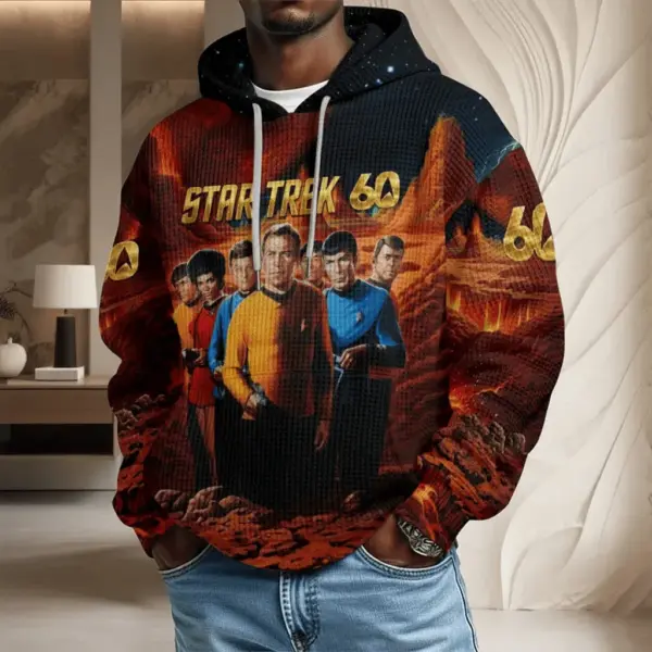 Alternative view of Star Trek 60th Anniversary Waffle Hoodie-THK136361