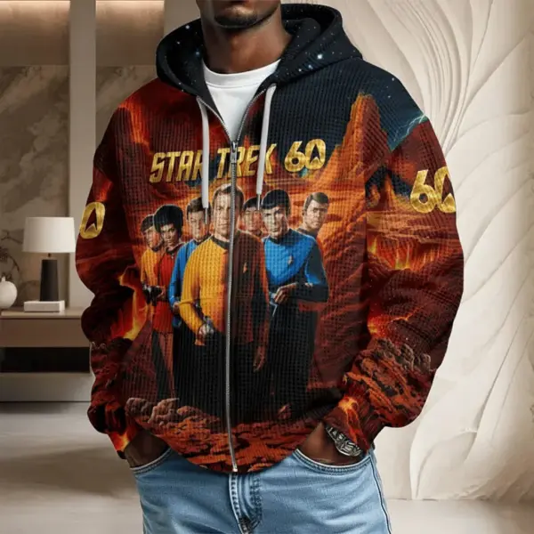 Star Trek 60th Anniversary Waffle Hoodie-THK136361 - Image 3