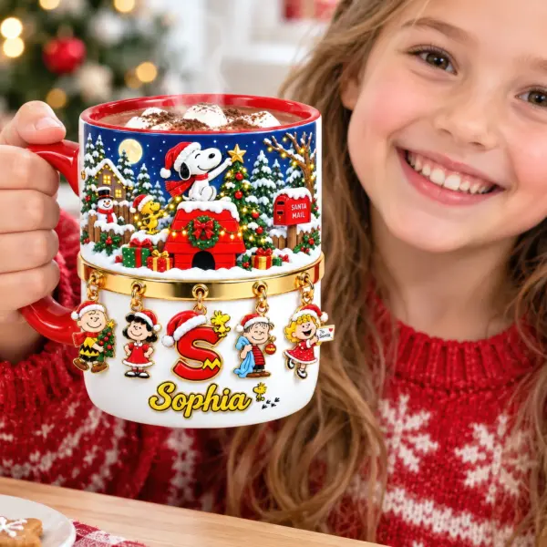 Alternative view of Personalized Snoopy Christmas Mug-THK136613