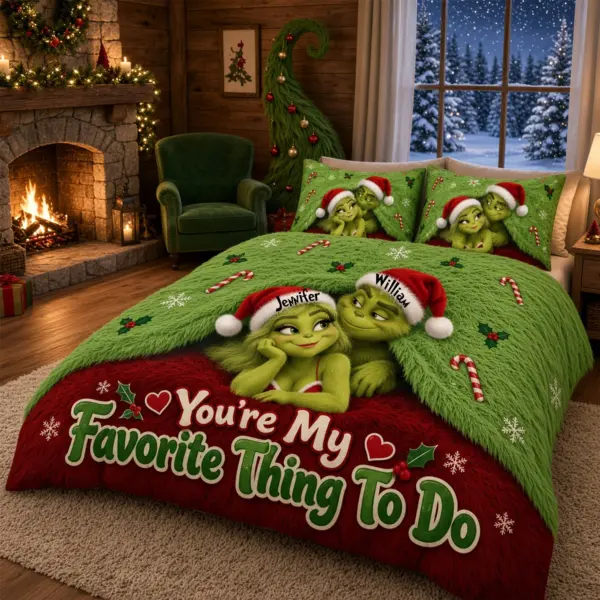 Alternative view of Personalized You Are My Favorite Thing To Quilt Bedding Set