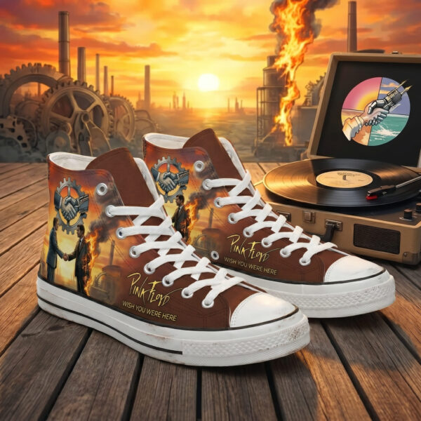 Pink Floyd Canvas Shoes – Wish You Were Here Dark Side Of The Moon Draw - Image 2