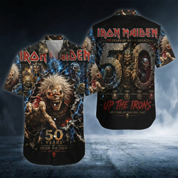 Iron Maiden 50th Anniversary Commemorative Hawaiian Shirt - Image 4