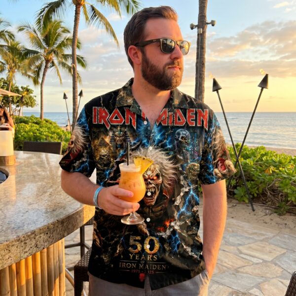 Iron Maiden 50th Anniversary Commemorative Hawaiian Shirt - Image 3