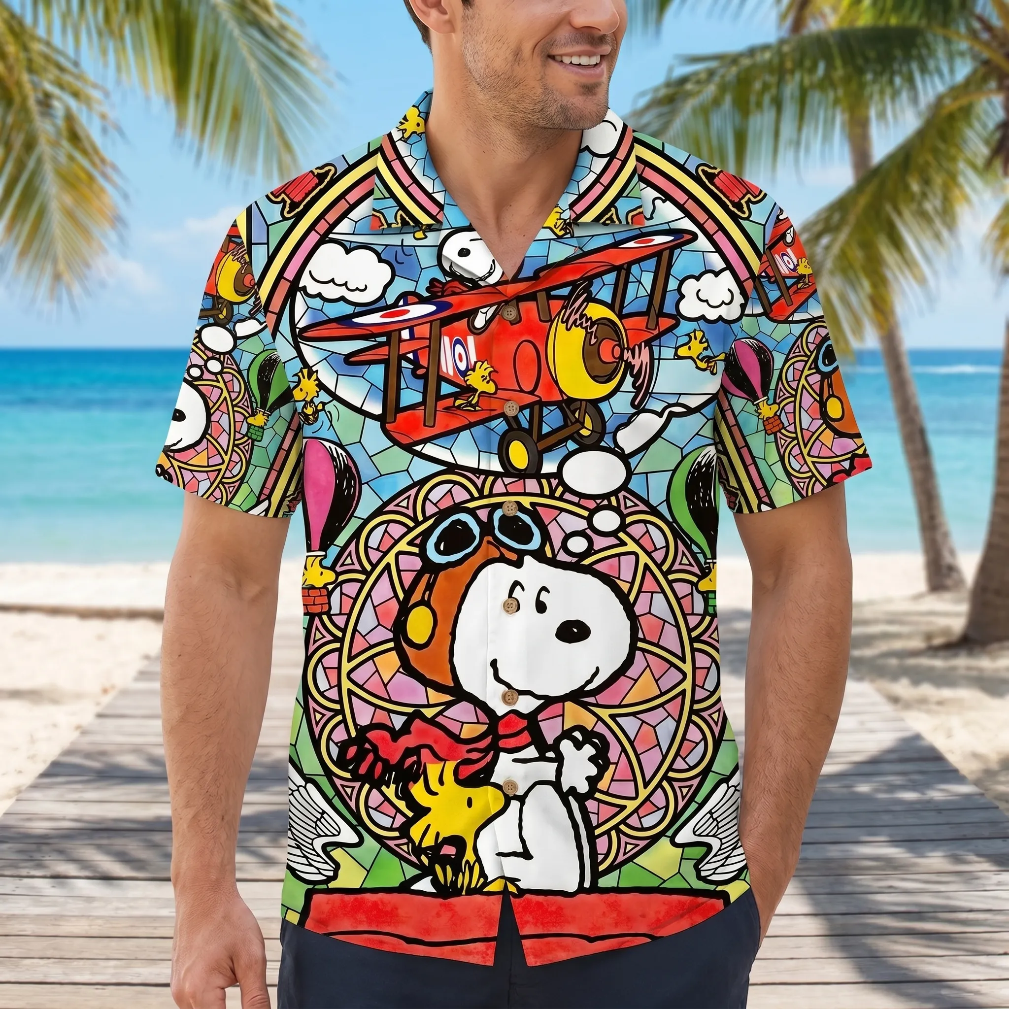 Premium Snoopy Vintage Hawaiian Shirt - THK131698 - Image 2