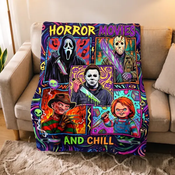 Horror Movies & Chill Halloween Quilt Blanket-THK132976
