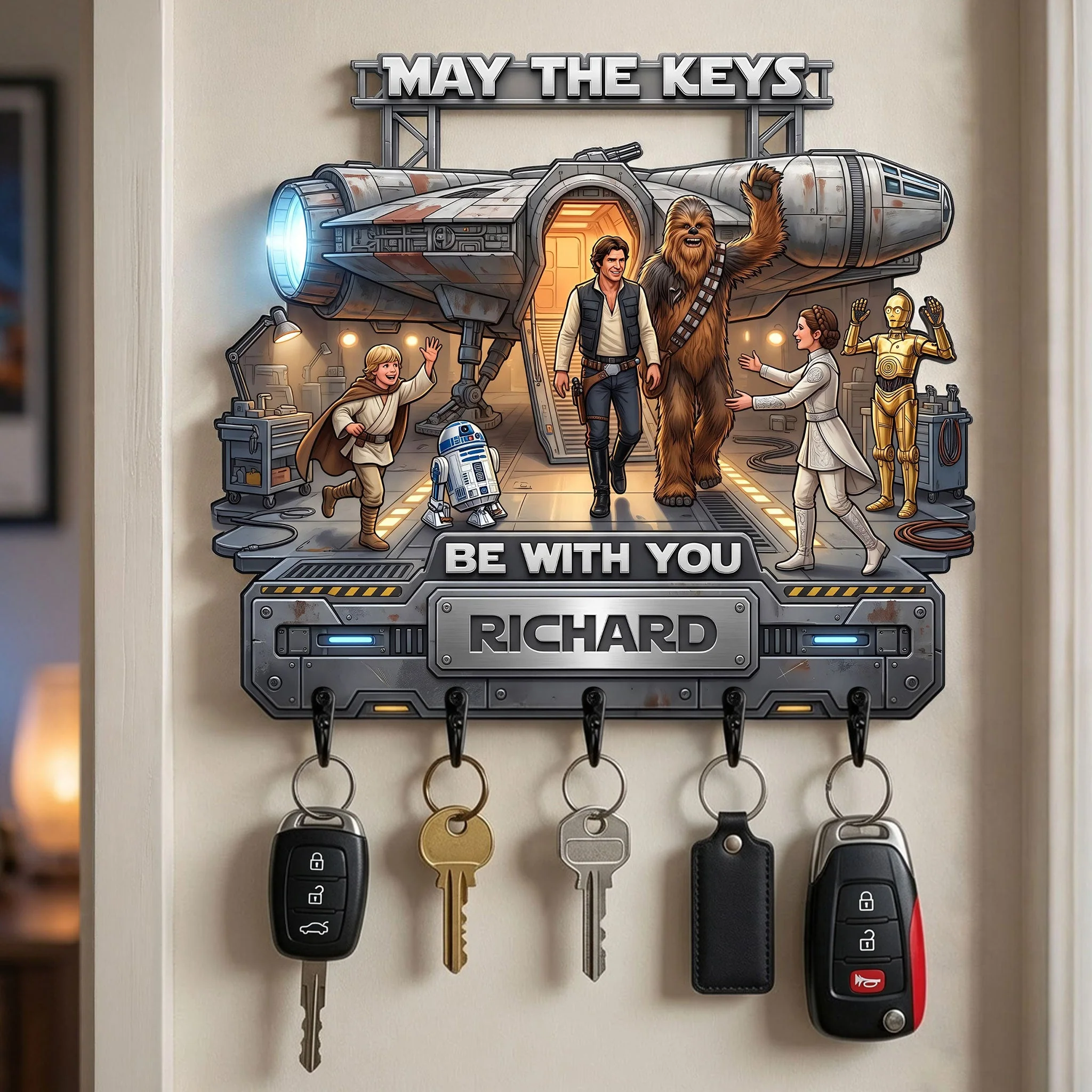 Personalized Star Wars May The Keys Be With You Acrylic Key Hanger
