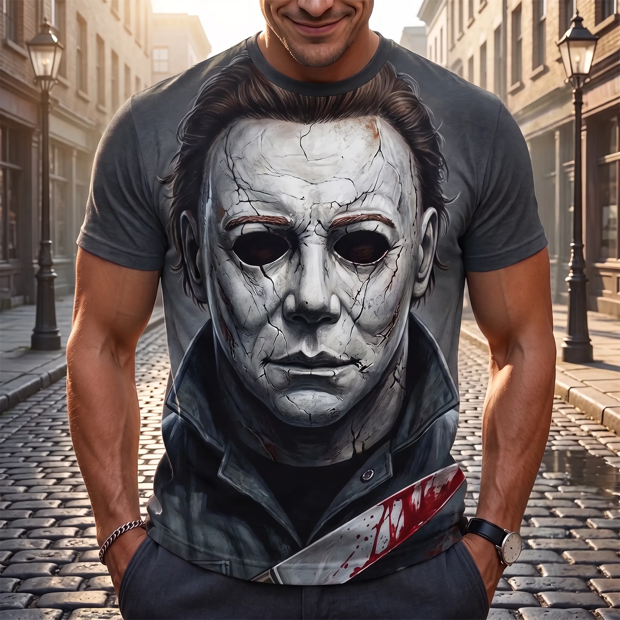 Michael Myers Halloween Horror Movie 3D T-Shirt