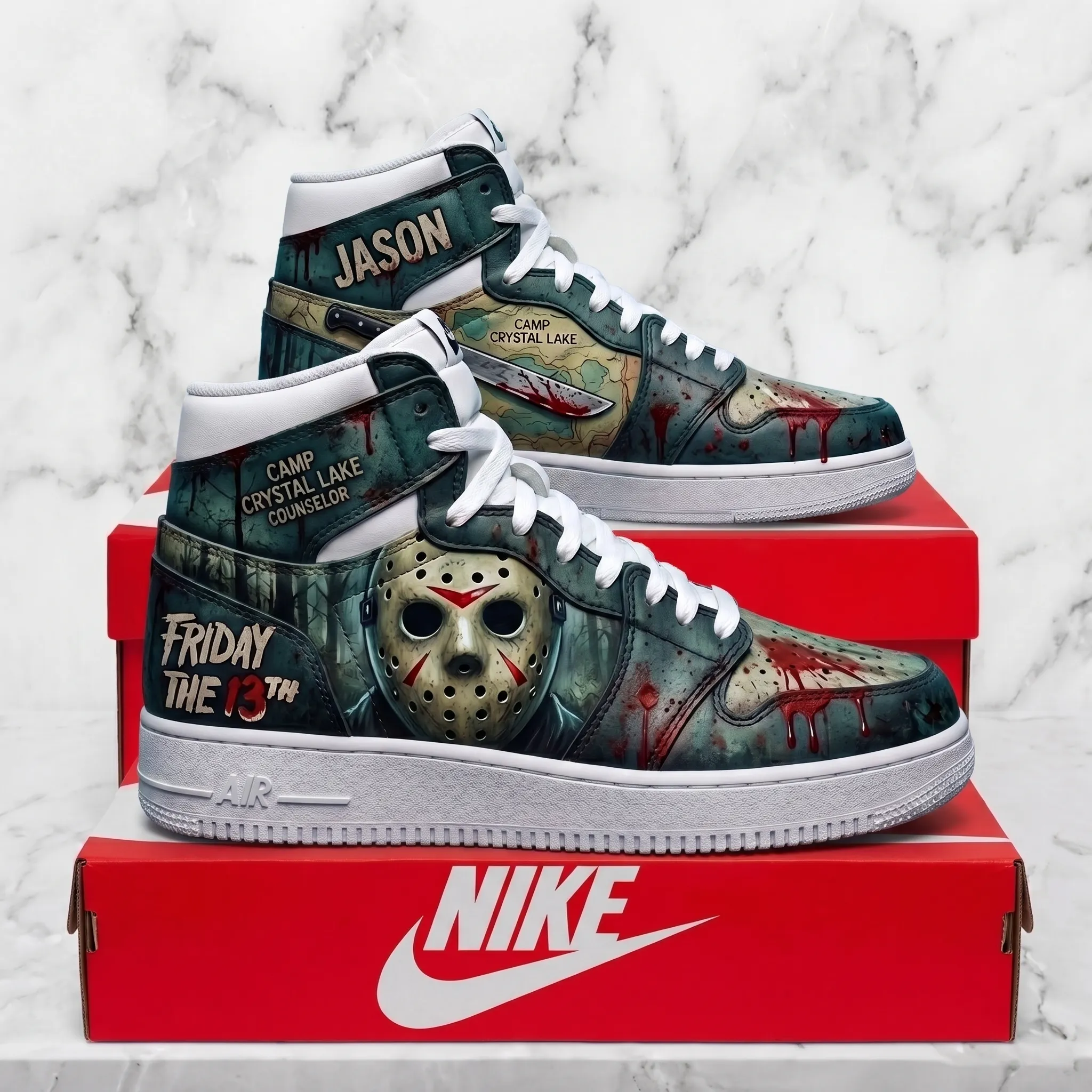 Jason Voorhees Friday The 13th Air Jordan High Top Shoes