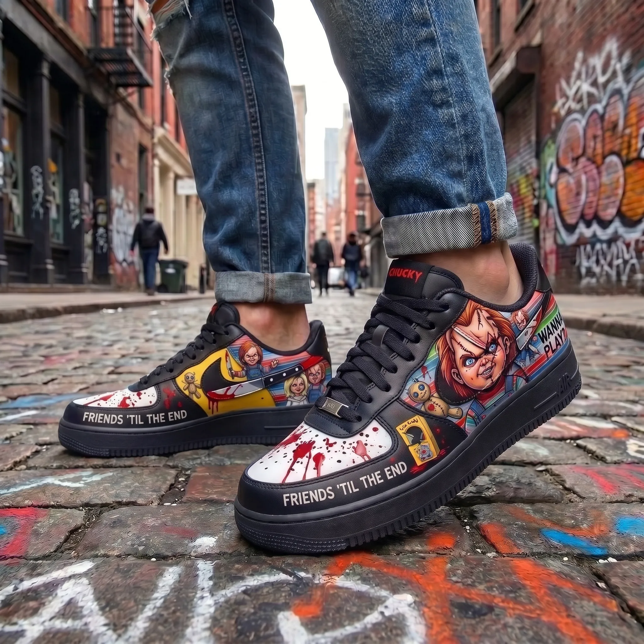 Chucky Friends 'Til The End Halloween Air Low-Top Sneakers Shoes - Image 3