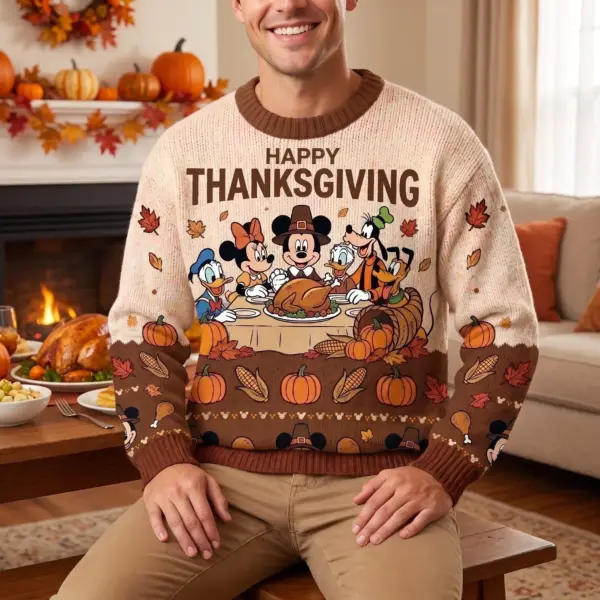 Alternative view of Mickey Mouse Thanksgiving Ugly Sweater-THK133541