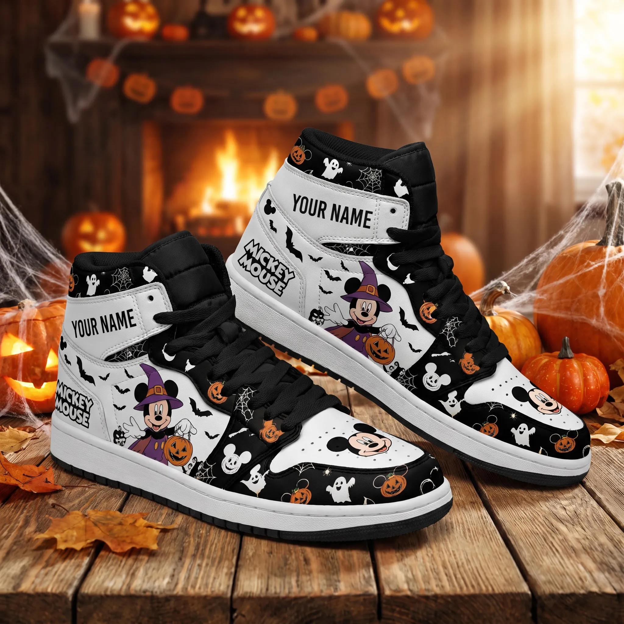 Personalized Mickey Halloween Air Jordan High Top Shoes - Image 2