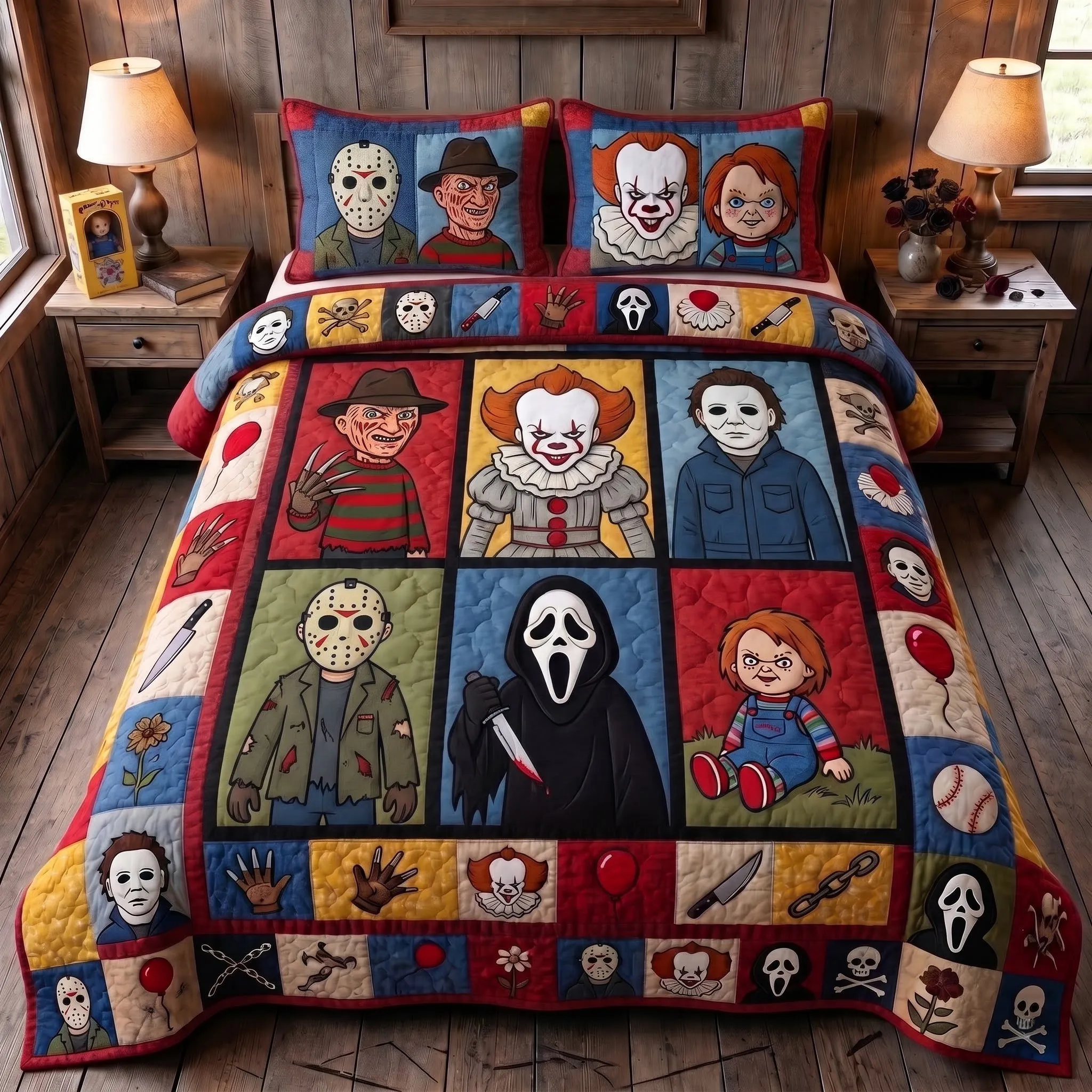 Ultimate Slasher Movie Quilt Bedding Set-THK134617