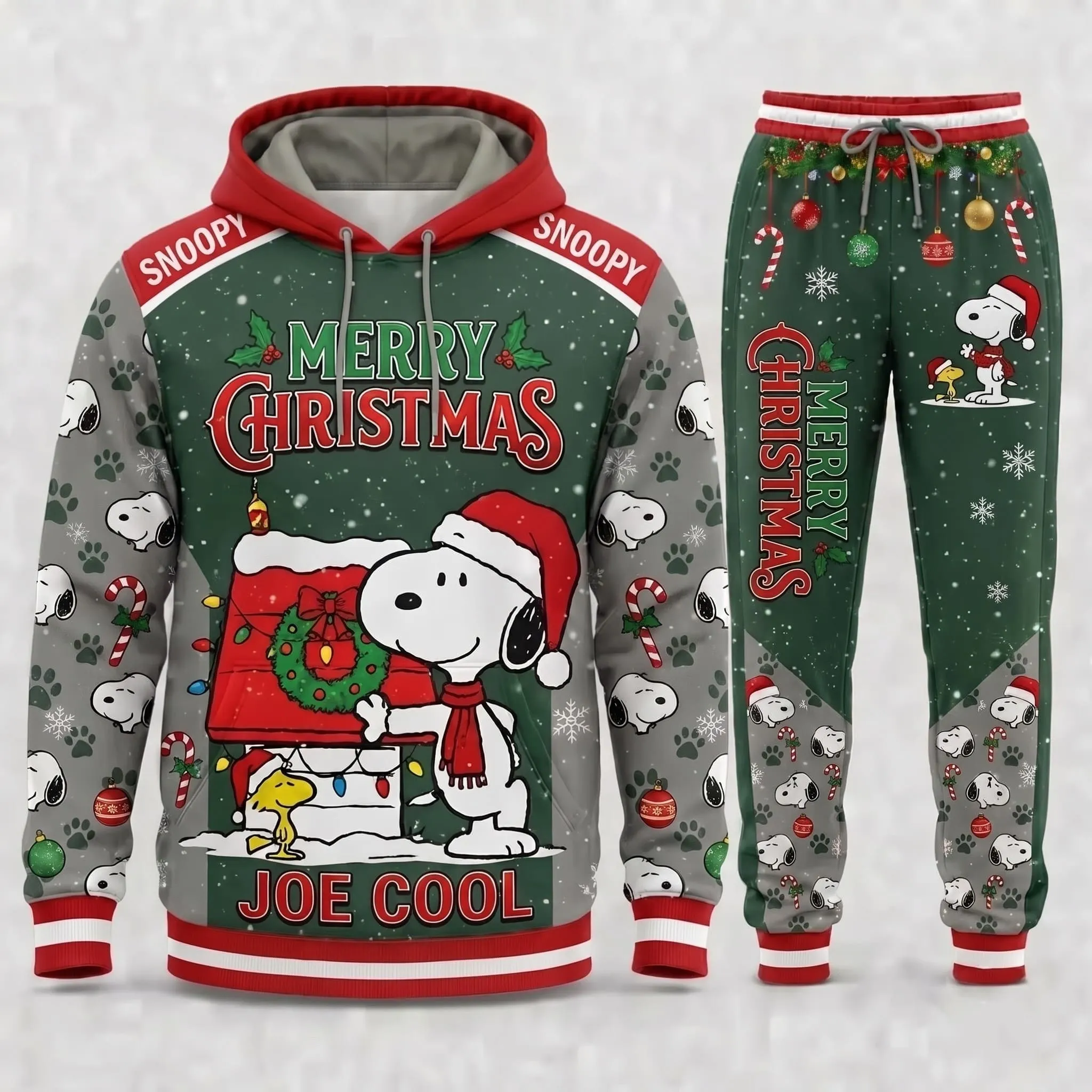 Snoopy Joe Cool Christmas Hoodie Set-THK135528