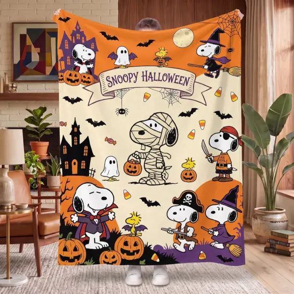 Snoopy Halloween Fleece Blanket-THK135730