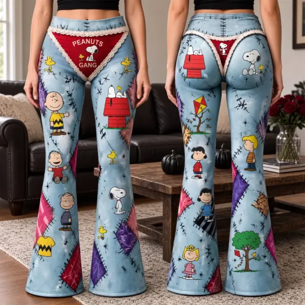 Peanuts Gang Flare Leggings-THK136091