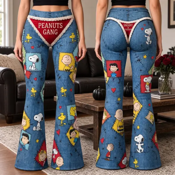 Snoopy Flare Leggings-THK136093