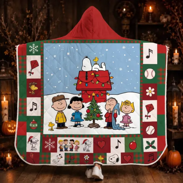 Peanuts Christmas Hooded Blanket-THK135970
