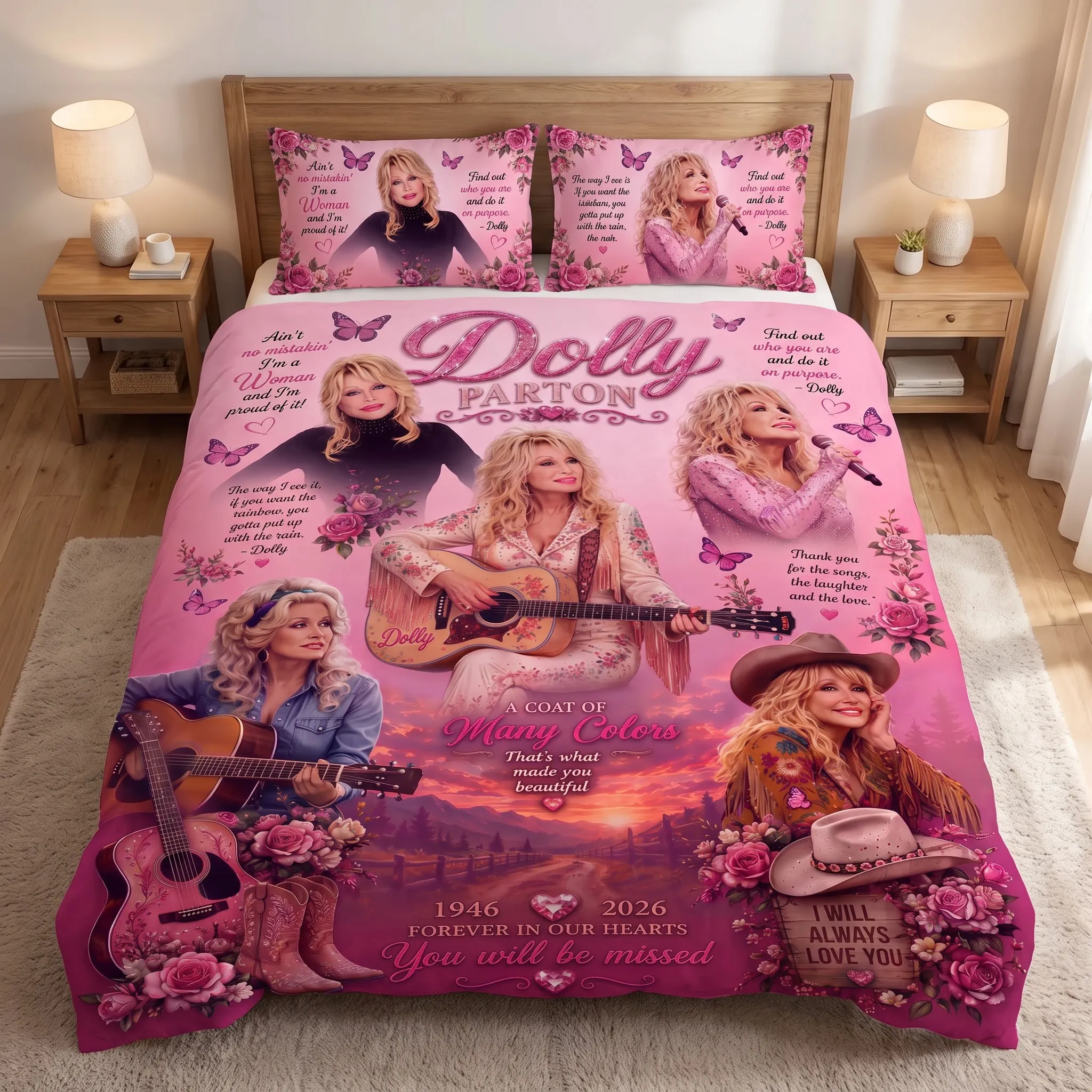 Dolly Parton Memorial Quilt Bedding Set-THK136322