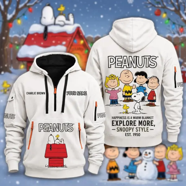 Personalized Snoopy & Friends Halfzip Hoodie-THK136386