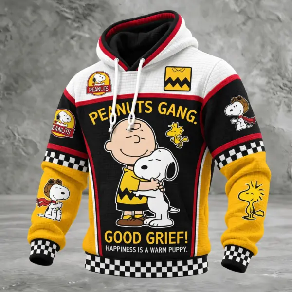 Charlie Brown & Snoopy Waffle Hoodie-THK136444