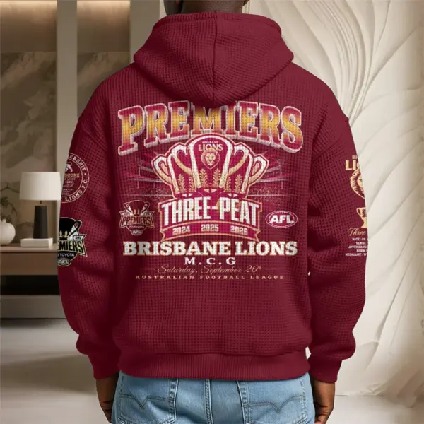 Brisbane Lions 2026 AFL Premiers Waffle Hoodie-THK136789 - Image 4