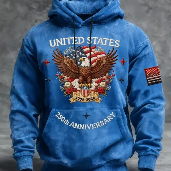 Vintage American 250th Anniversary Flag 3D Hoodie - THK122320 - Image 5