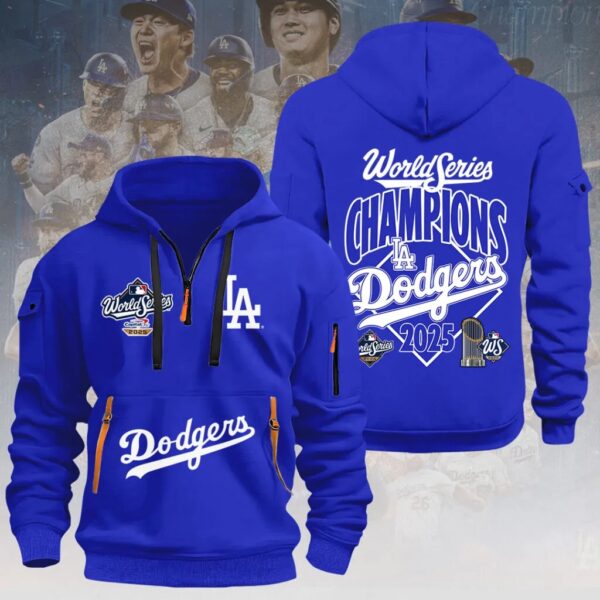 Los Angeles Dodgers 2025 World Series Champions 2D Quarter Zip Hoodie - THK117230